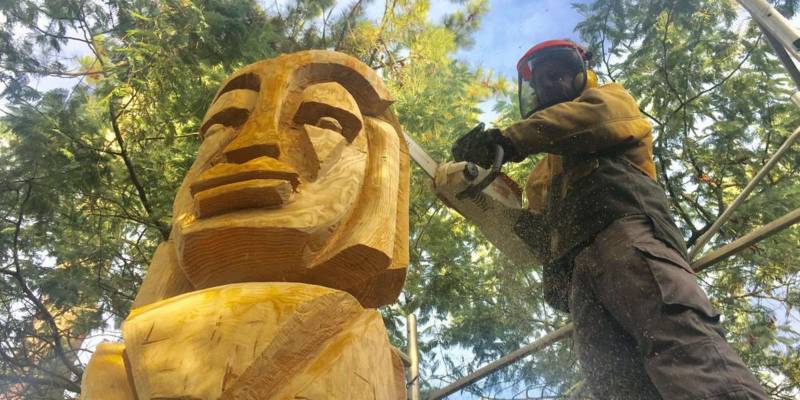 SCULPTEUR SUR LACANAU BOIS PIERRES TABLEAU PEINTURE